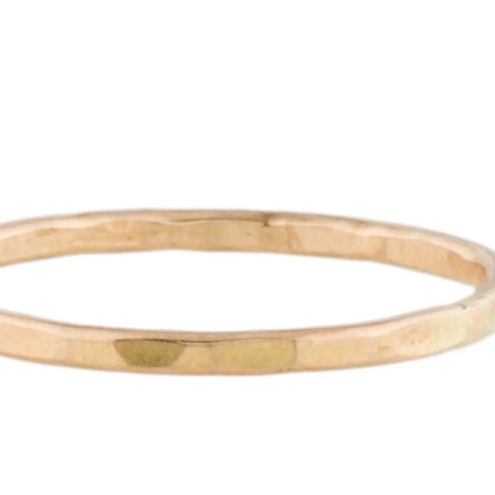 Melissa Joy Manning Hammered Gold Band 14 Karat, sz 6